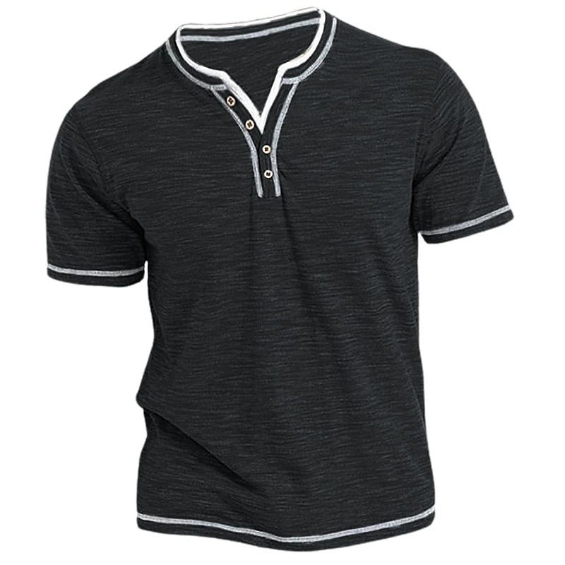 🔥👕【S-3XL】 Pánské ležérní tričko s krátkým rukávem a výstřihem do V