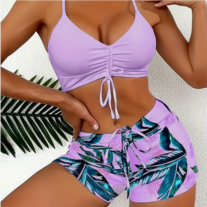 🏊‍👙【S-2XL】🌴 Traje de baño elegante con estampado de talla grande
