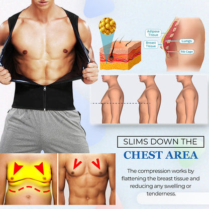 🌹👔【50% de descuento】✨【S-4XL】Chaleco de abdominoplastia con cremallera de verano para hombre, adecuado para correr, fitness, deportes