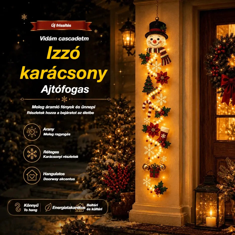 🎄🎅🎃Utolsó nap! 🎅Élvezze az 50%-os kedvezményt a világító karácsonyi ajtódíszekre!