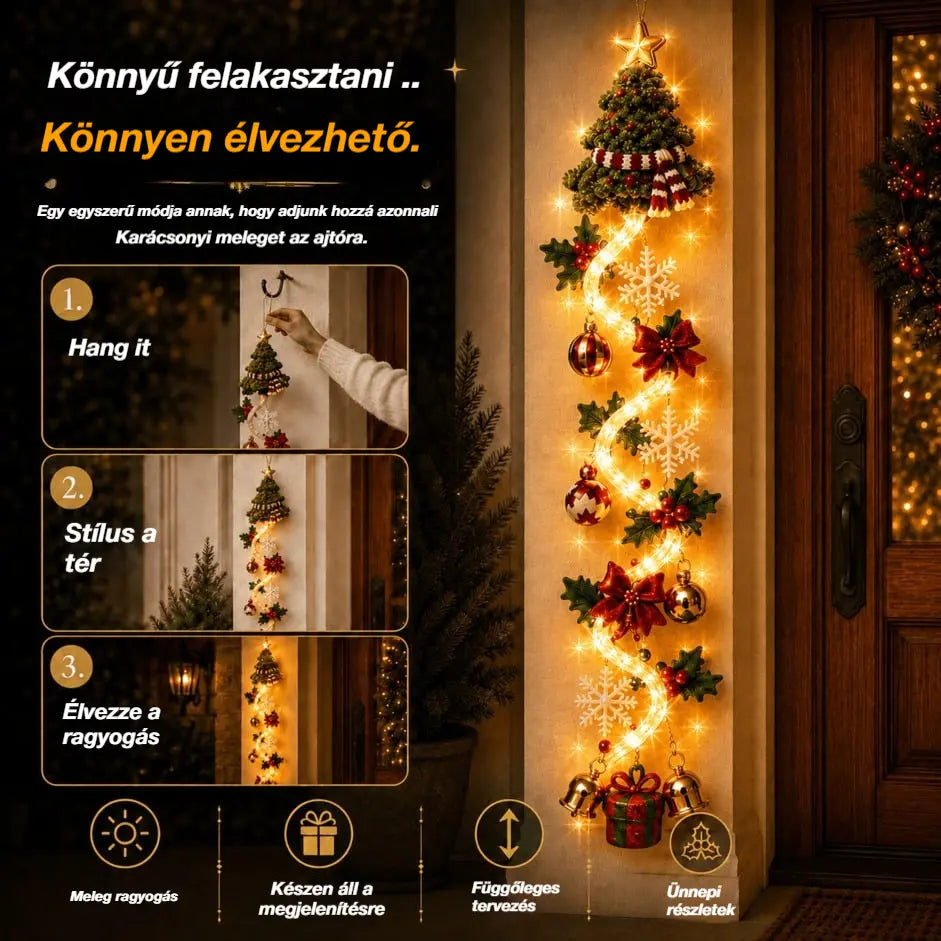 🎄🎅🎃Utolsó nap! 🎅Élvezze az 50%-os kedvezményt a világító karácsonyi ajtódíszekre!