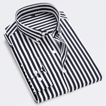 🔥👕【M-5XL】Pánská business košile s dlouhým rukávem v pruzích 2026 - Každodenní univerzální styl