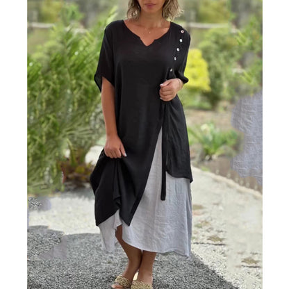 【S-4XL】Vestido de diseñador con cuello en V