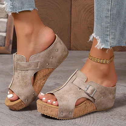 💕✨【50% de descuento🔥】Sandalias de plataforma de moda para mujer con puntera abierta