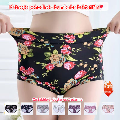 😍💕💕(7 kusů) 【60-110 kg】Pohodlné antibakteriální bavlněné spodní prádlo, nové modely s potisky