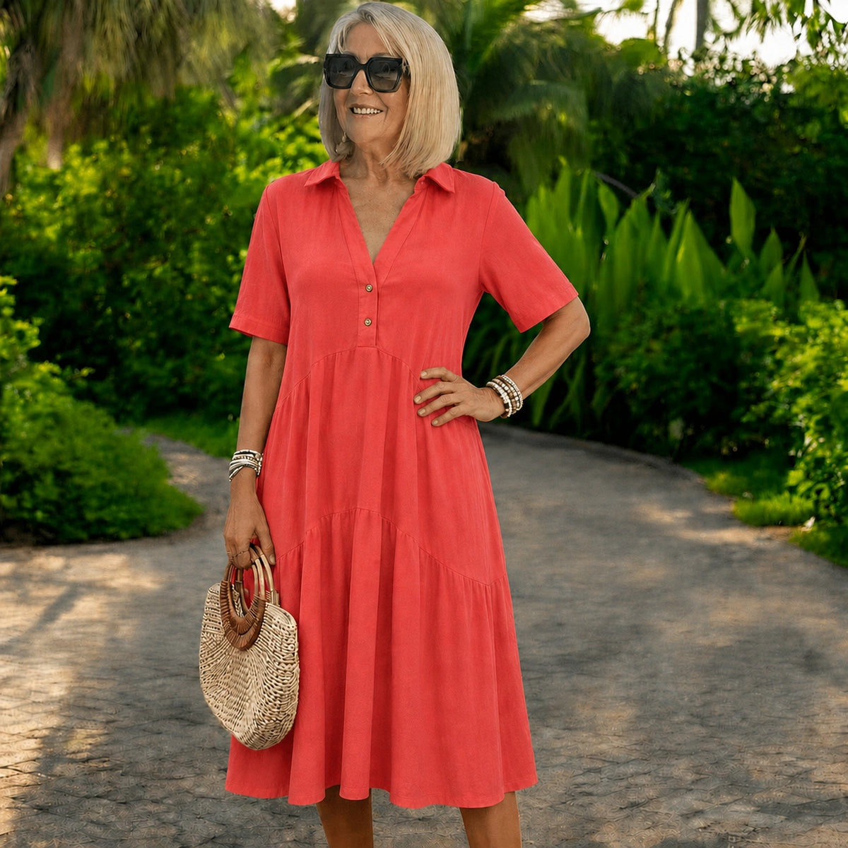 🌺👗2026 nowa wysokiej jakości lekka oddychająca sukienka casualowa modna（S-5XL）