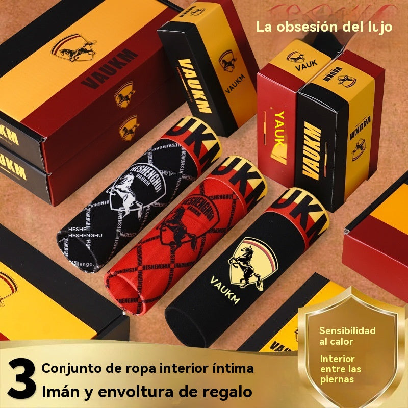 💥【Compra 1 y llévate 3 gratis】🚹✅🔥Ropa interior transpirable de seda helada para hombre, ropa interior cómoda sin costuras, talla grande, estampado moderno