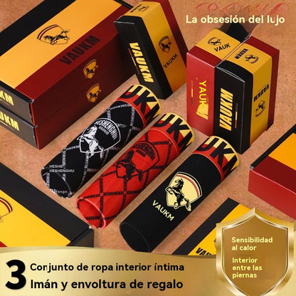 💥【Compra 1 y llévate 3 gratis】🚹✅🔥Ropa interior transpirable de seda helada para hombre, ropa interior cómoda sin costuras, talla grande, estampado moderno