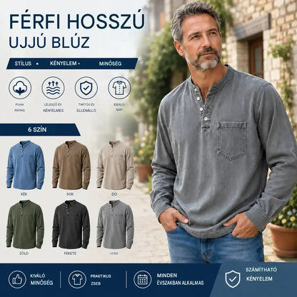 ⭐👔 Stílusos, hétköznapi férfi póló őszre és télre – kényelmes és sokoldalú.