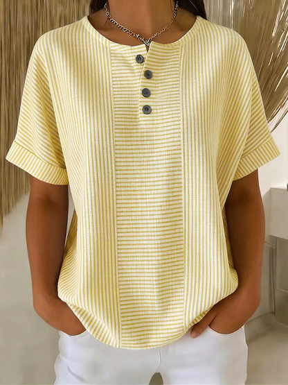 💐【S-3XL】Camisa de rayas de algodón y lino, adecuada para todo tipo de cuerpo, pago contra entrega.
