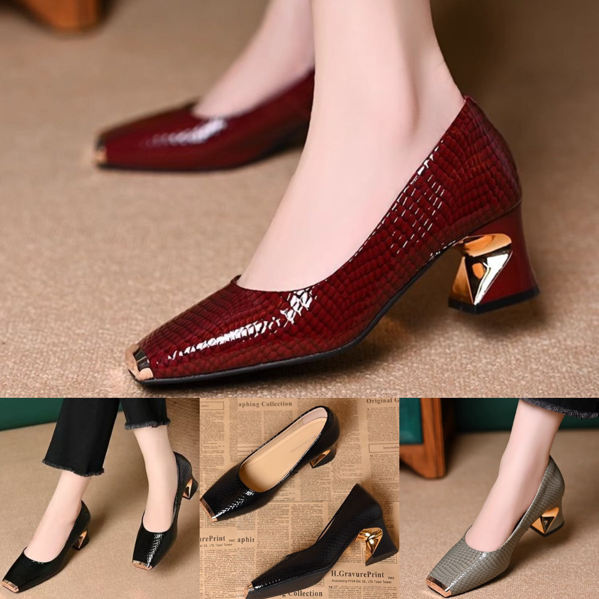【35-42】Nuevos zapatos de salón franceses en relieve