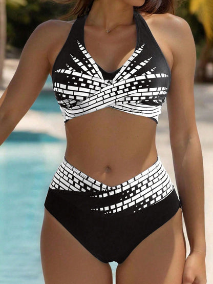👙【Poslední den – sleva 50 %】【L–5XL】👉 Dvoudílné bikiny pro ženy ve větších velikostech ✅ Vysoký pas ✅ Vysoká elasticita ✅ Rychleschnoucí materiál