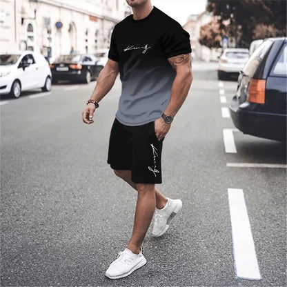 ✨👕👖【Platba na dobírku】Tato nová pánská tepláková souprava se skládá z trička a kraťasů. Je jednoduchá, stylová, pohodlná a prodyšná.