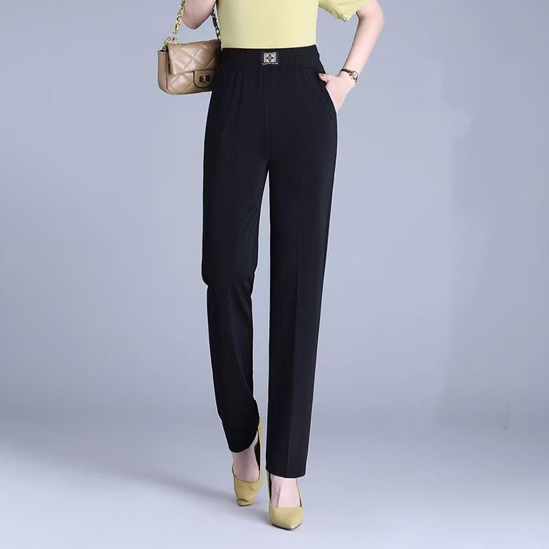 【XL-6XL】👖 Pantalones de verano de corte recto y talle alto, confeccionados en seda glacial.