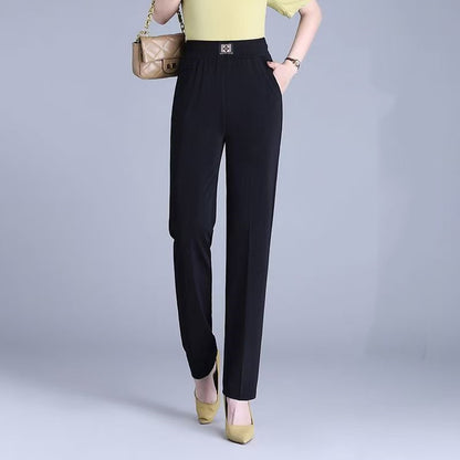 【XL-6XL】👖 Pantalones de verano de corte recto y talle alto, confeccionados en seda glacial.