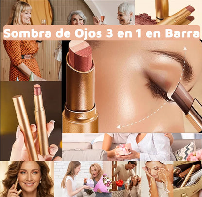 【1/2/3/4 PCS】✨ Sombra de Ojos 3 en 1 en Barra – Brillo Instantáneo, Efecto Lifting y Larga Duración 💄