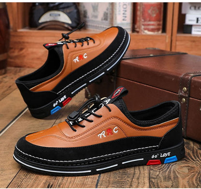💯🔥【39-48】Los zapatos de negocios casuales para hombre están hechos de cuero impermeable y resistente a las manchas con una suela suave para un uso cómodo.