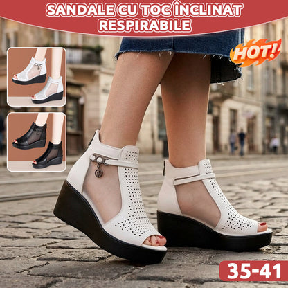 💖2026 Sandály se zkosenými podpatky a prodyšnou síťovinou – maximální pohodlí a extra výška