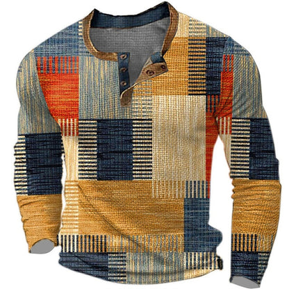 👔【S-4XL】🔥Nová kolekce pánských košil s potiskem, dlouhé rukávy, uvolněný styl Henry, dostupné ve více barvách