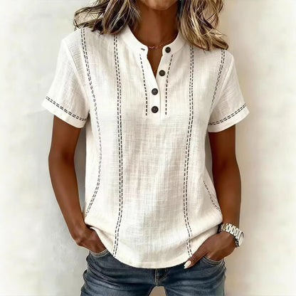 ⏳ ¡Oferta por tiempo limitado! ⏰【S-3XL】Camisa de manga corta con cuello alto para mujer, colección 2026, ideal para la temporada de verano.