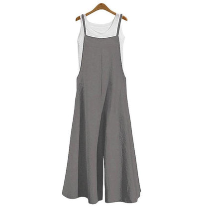 🔥😍👖【S-5XL】Jednoduchý a lehký overal, stylový overal s širokými nohavicemi