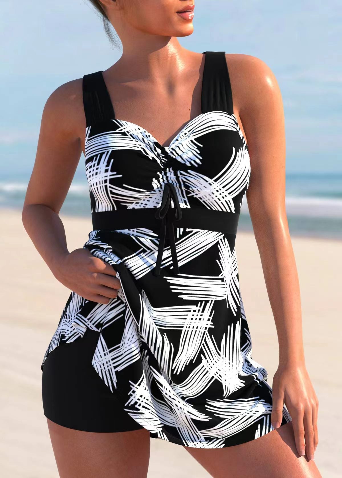 🩱🏖️【50% sleva 😍】【S-4XL】🌴2026 nové velké dámské plavky s potiskem, rychleschnoucí a prodyšné
