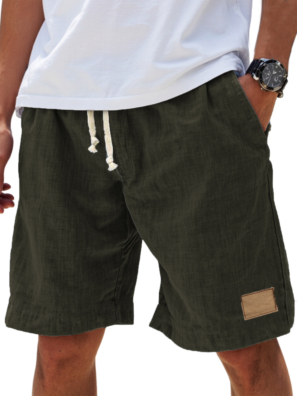 ⏳🔥【Poslední den se slevou 50 %】👖 【S-5XL】【55-110 kg】Pánské ležérní kraťasy s lněným vzhledem a stahovací šňůrkou pro rok 2026