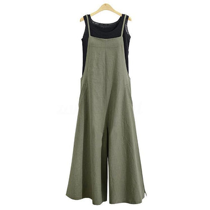 🔥😍👖【S-5XL】Jednoduchý a lehký overal, stylový overal s širokými nohavicemi