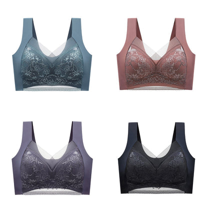 🔥👍【Compra 2 y llévate 2 gratis】👙🌺【40-110 kg】Sujetador de encaje cómodo sin costuras de talla grande