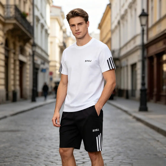 👕👖 [45–100 kg] Pánská letní sportovní souprava – s prodyšným, rychleschnoucím síťovaným designem a stylovým vzhledem.