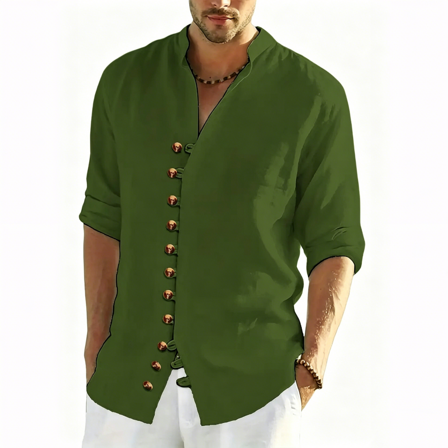 👔50% de descuento🔥【40-100 kg】Camisa de verano de manga larga para hombre, confeccionada en lino y algodón ✅️Pago contra entrega