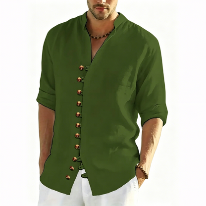 👔50% de descuento🔥【40-100 kg】Camisa de verano de manga larga para hombre, confeccionada en lino y algodón ✅️Pago contra entrega