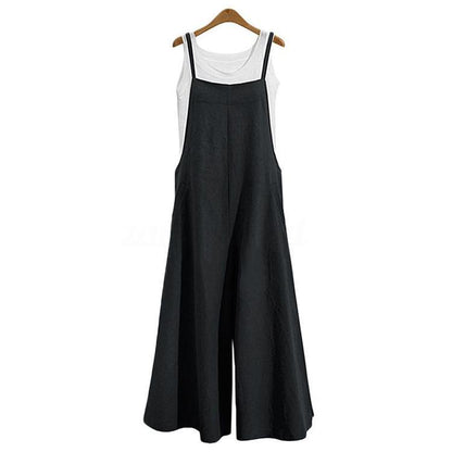 🔥😍👖【S-5XL】Jednoduchý a lehký overal, stylový overal s širokými nohavicemi