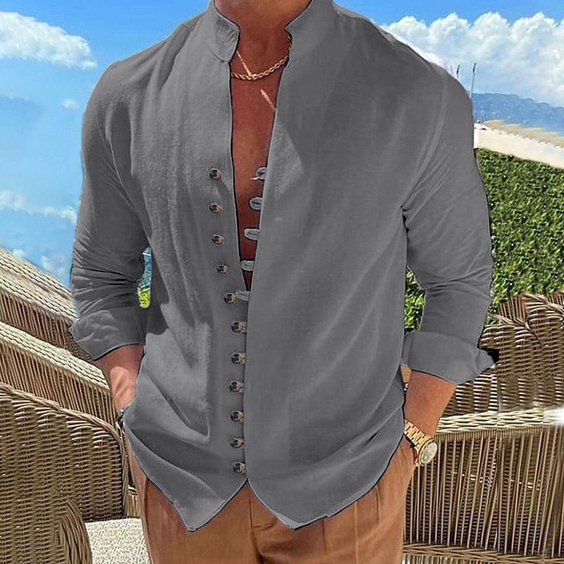 👔 50% zniżki 🔥【40-100 kg】Męska koszula bawełniano-lniana, duże rozmiary ✅️
