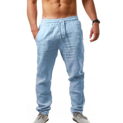 😍👖【S-4XL】💥Nuevos pantalones deportivos casuales de verano para hombre 2026, tallas grandes, versión ancha, material transpirable de algodón y lino.