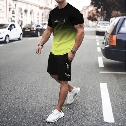 ✨👕👖【Platba na dobírku】Tato nová pánská tepláková souprava se skládá z trička a kraťasů. Je jednoduchá, stylová, pohodlná a prodyšná.
