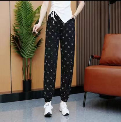 🔥【40-100 kg】Pantalones holgados de talle alto de seda helada Primavera/Verano 2026