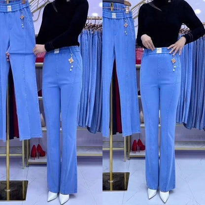 ♥️👖【S-4XL】Jeans elásticos de cintura alta para mujer