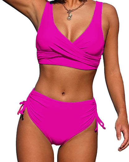 🏖️👙【Popust na nove izdelke】🌴【S-3XL】Nove ženske preproste enobarvne, hitro sušeče, udobne in zračne bikini kopalke za poletje 2026.