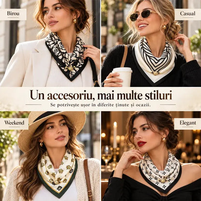 🧣 4 darabos, mágneses záródású háromszög sálkészlet · Gyorsan felvehető, nem igényel csomózást · Puha, meleg anyag · Maximális sokoldalúság!