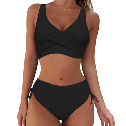🏖️👙【Popust na nove izdelke】🌴【S-3XL】Nove ženske preproste enobarvne, hitro sušeče, udobne in zračne bikini kopalke za poletje 2026.