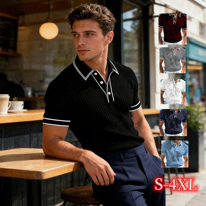 【S-4XL】Polo de manga corta 100% algodón con cuello — Verano 2026 — Pago contra reembolso