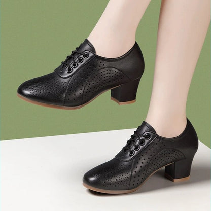 👡🌷【Tallas 34-41】【Altura del tacón 5 cm】👡Nuevos zapatos de mujer 2026 hechos de cuero genuino con una sola capa, transpirables y huecos.