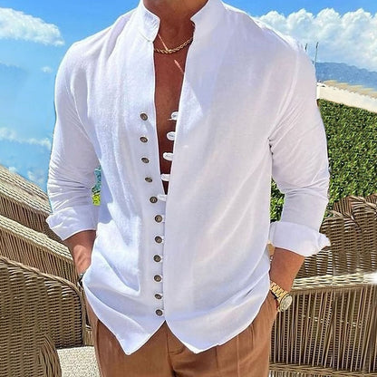 👔 50% zniżki 🔥【40-100 kg】Męska koszula bawełniano-lniana, duże rozmiary ✅️