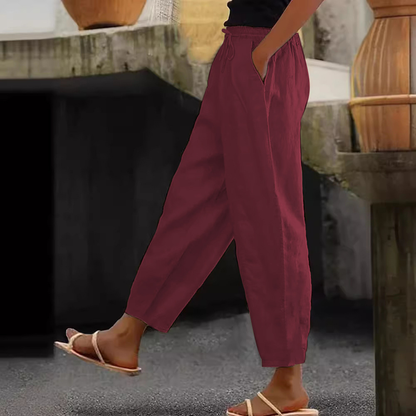 😍Poslední den akce - sleva 50 %💕【S-5XL】Dámské ležérní kalhoty z bavlny a lnu
