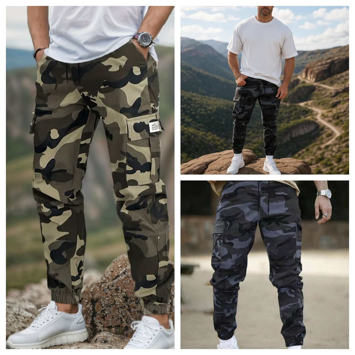 🛠️ 👖 Odolné taktické pracovní kalhoty – směs nylonu a bavlny, mnoho funkčních kapes, ideální pro práci venku 🌲