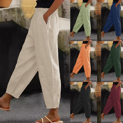 😍Poslední den akce - sleva 50 %💕【S-5XL】Dámské ležérní kalhoty z bavlny a lnu