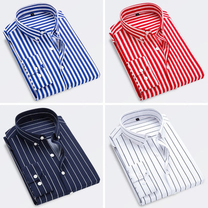 🔥👕【M-5XL】Pánská business košile s dlouhým rukávem v pruzích 2026 - Každodenní univerzální styl