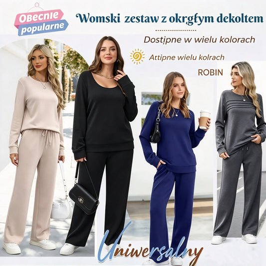 🔥Ostatni dzień – 50% zniżki 💖【S-5XL】Damski, modny, sportowy zestaw na co dzień, wysokiej jakości bawełniana koszulka z długim rękawem + spodnie - E ✅️Płatność przy odbiorze