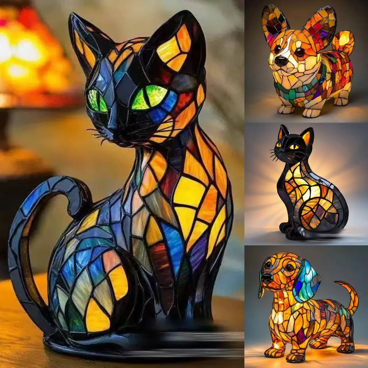 🐱🐱 Vidám és kreatív LED éjszakai fény macska és kutya formában, kellemes hangulatvilágításhoz